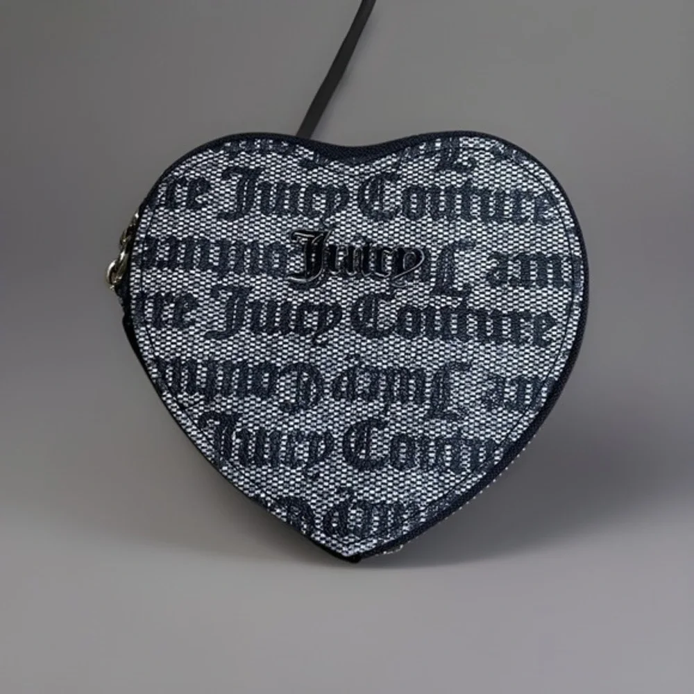 Juicy Couture Heart Shaped Purse Charm Keychain Wristlet.‎